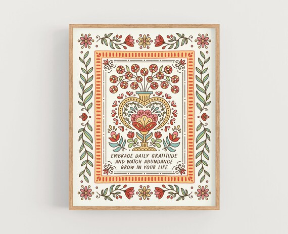Gratitude Quote Art Print, Typography Home Decor