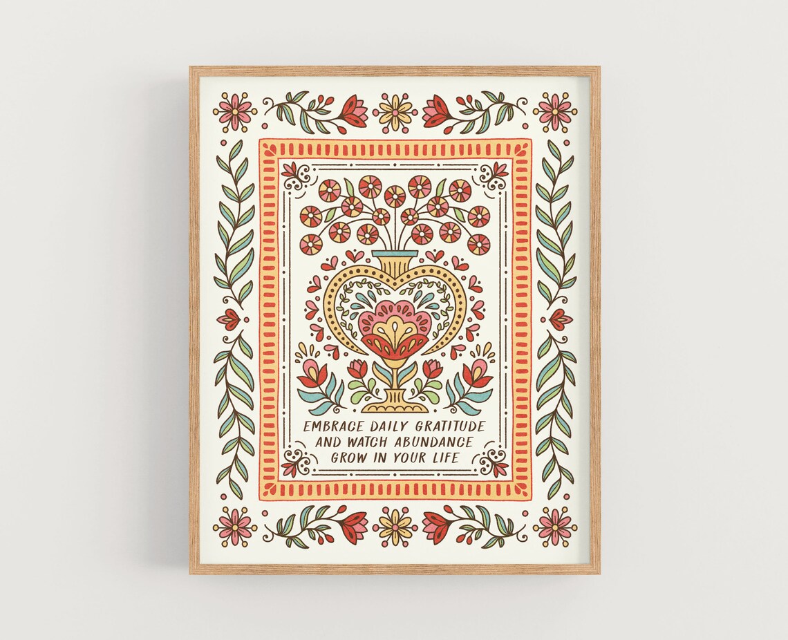 Gratitude Quote Art Print, Typography Home Decor