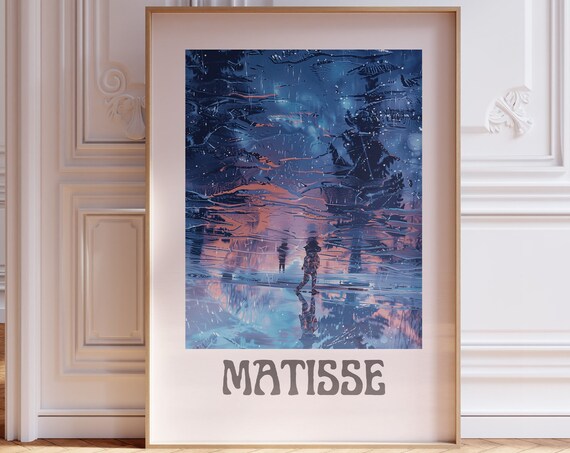 Henri Matisse Inspired Print With Frame Matisse Art Print Livingroom Wall Art Artful Matisse Framed Poster Gallery Wall Printed Matisse