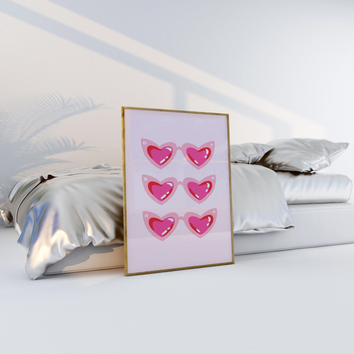 Pink Heart Sunglasses Trio Preppy Dorm Room Girly Decor Poster - Image 4