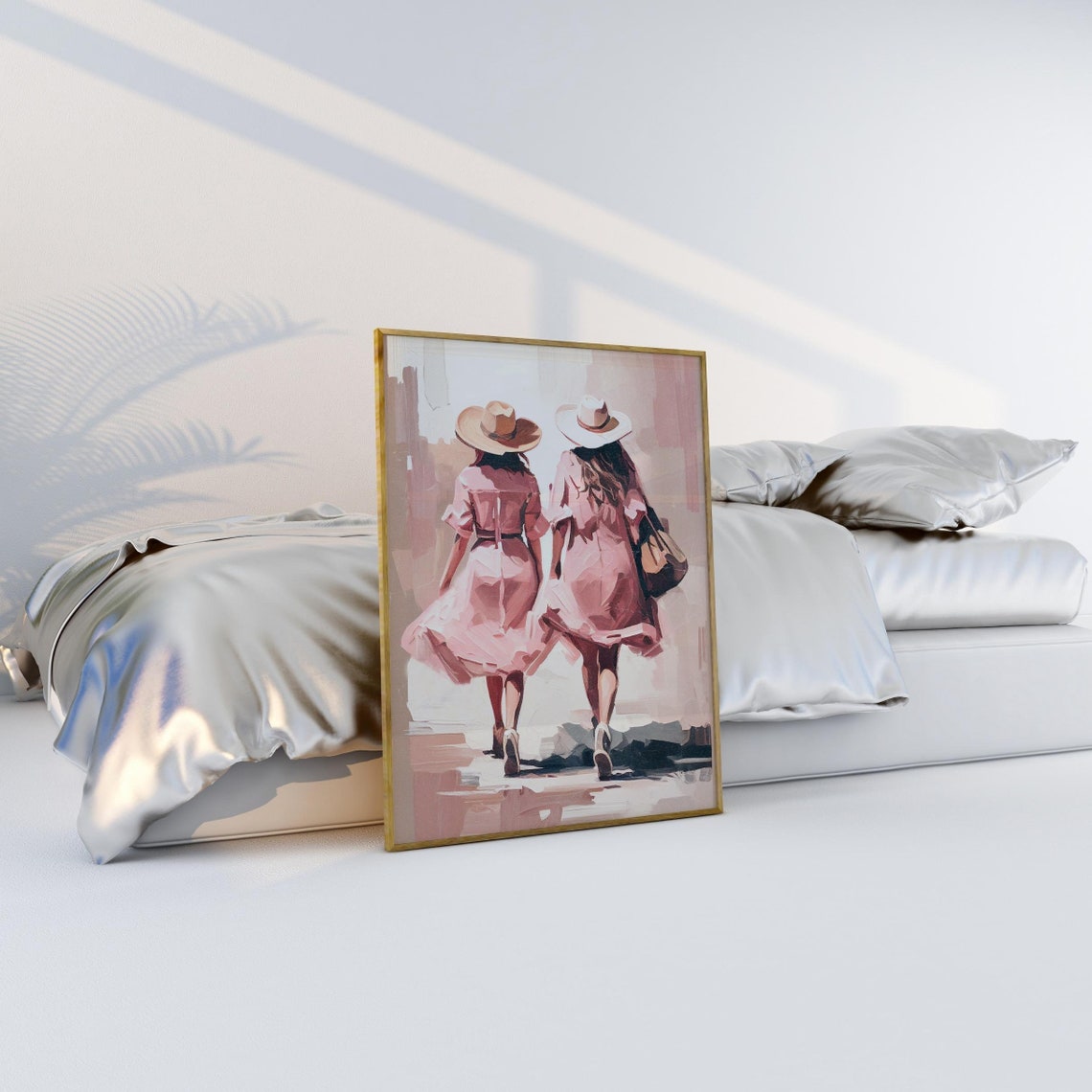 Retro Oil Painting Pink Preppy Western Wall Art Trendy Southern Girl Print Girly Western Decor Pink Apartment Decor Instant - Image 2