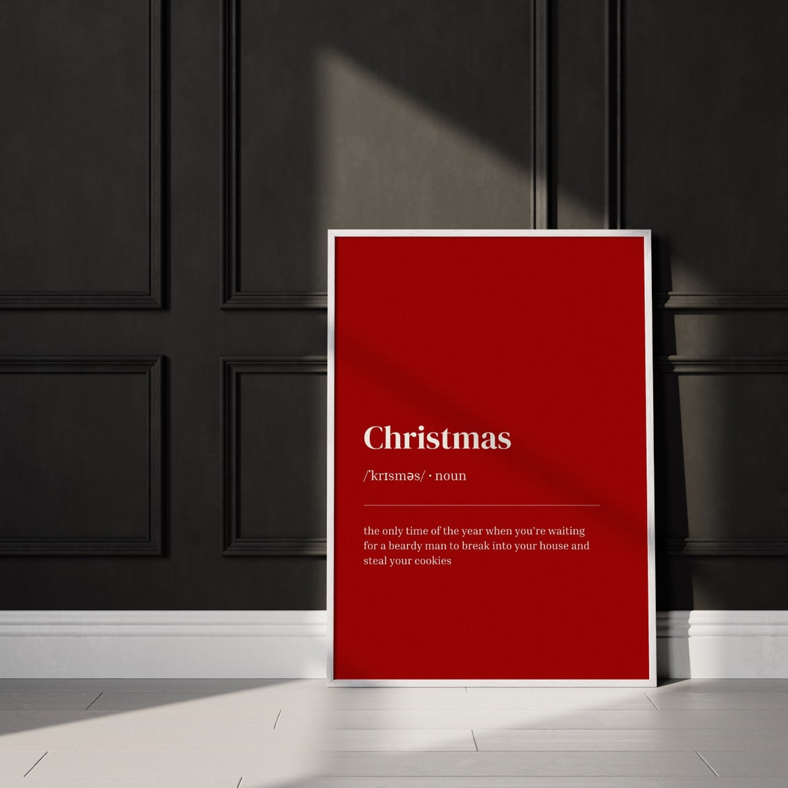 Christmas Definition Funny Red Noun Dictionary Holiday Poster - Image 3
