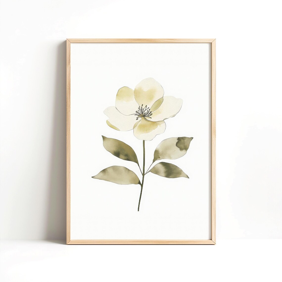 Botanical Floral Watercolor, Modern Minimalist Art Print