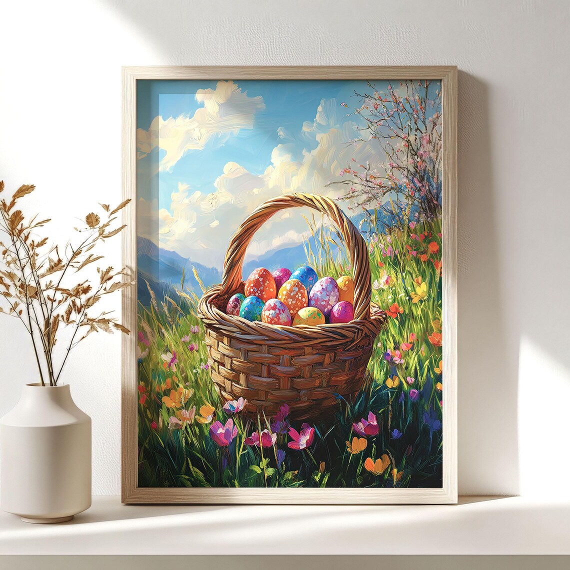 Easter Basket Print, Kids Bedroom Nursery Decor - Image 3