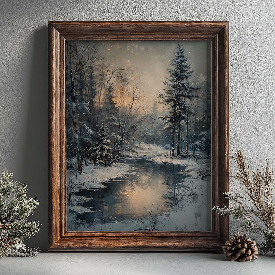Winter Forest Landscape, Vintage Winter Art Print - Image 4