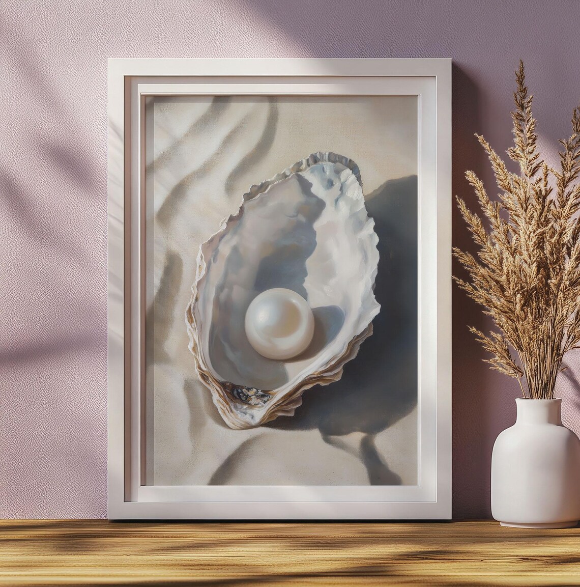 White Pearl In Seashell, Minimalist Beach Decor - Image 5