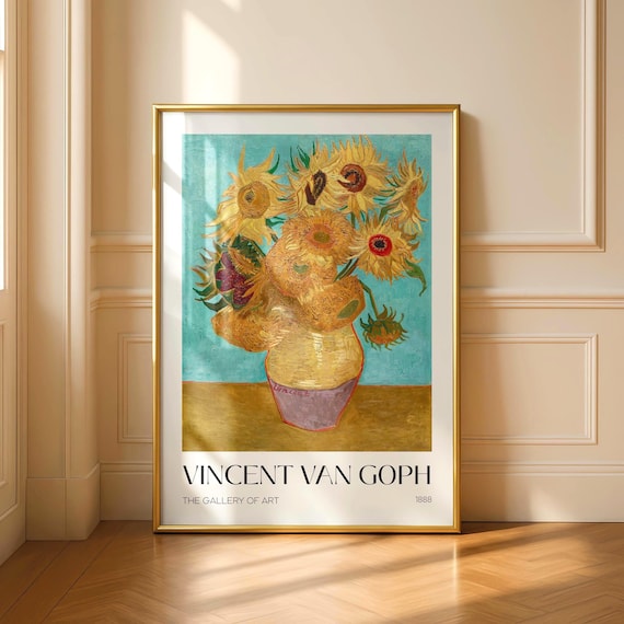 Van Gogh Sunflowers Vintage Art Poster