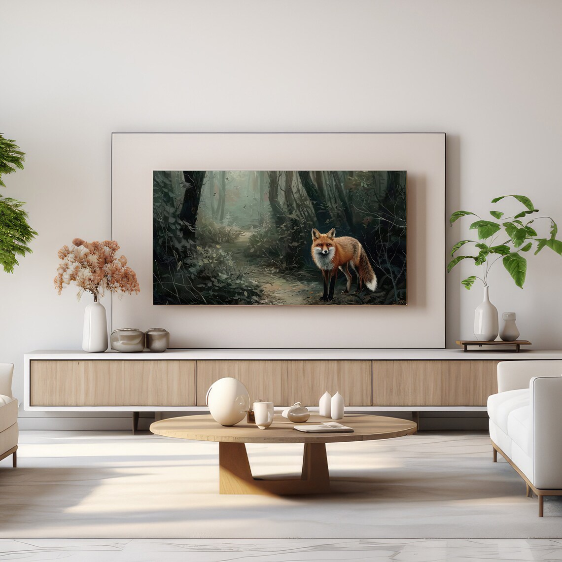 Forestcore Dark Fox, Moody Fox Painting - Image 3