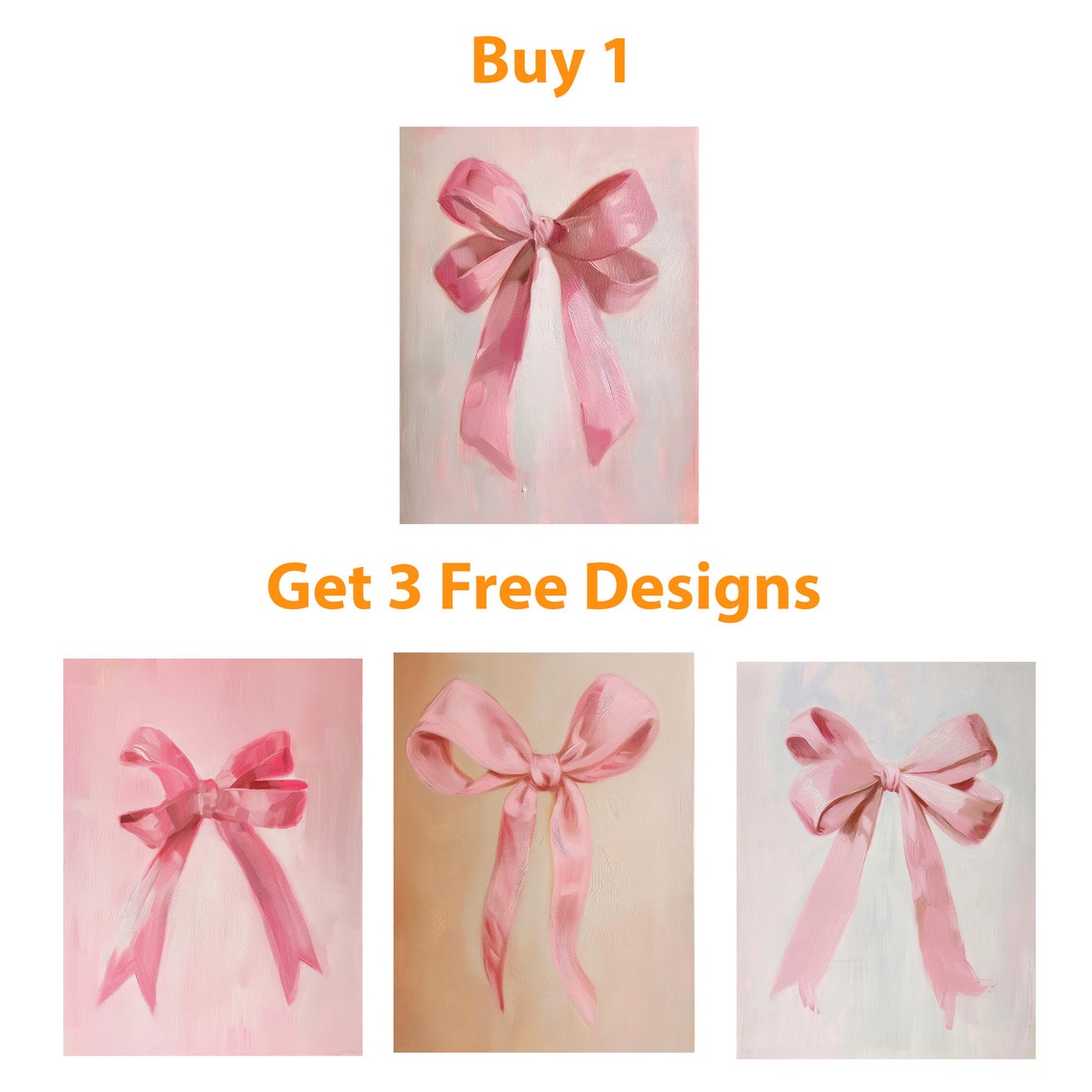Balletcore Wall Art Pink Bow Painting Coquette Room Print Aesthetic Teen Girls Blush Preppy Girly Poster Dorm College Apartment Decor - Image 6