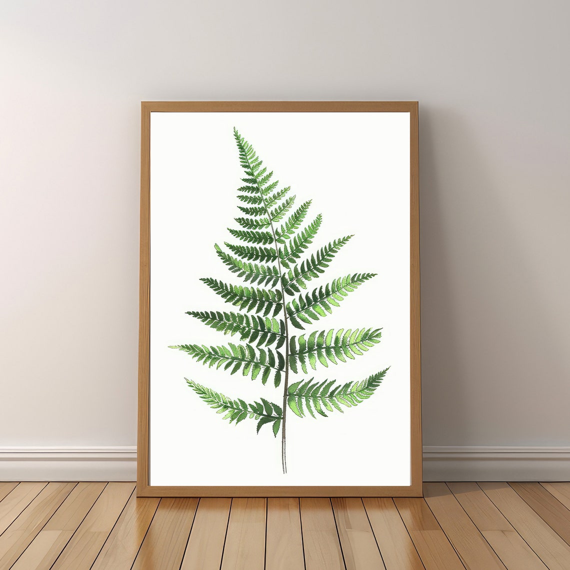Simple Minimalist Green Fern Frond Single Stem Botanical Poster - Image 5