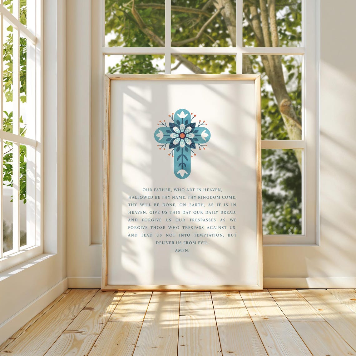 Our Father Who Art In Heaven Hallowed Be Thy Name The Lords Prayer Print Bible Verse Wall Art Scripture Poster Christian Decor - Image 4