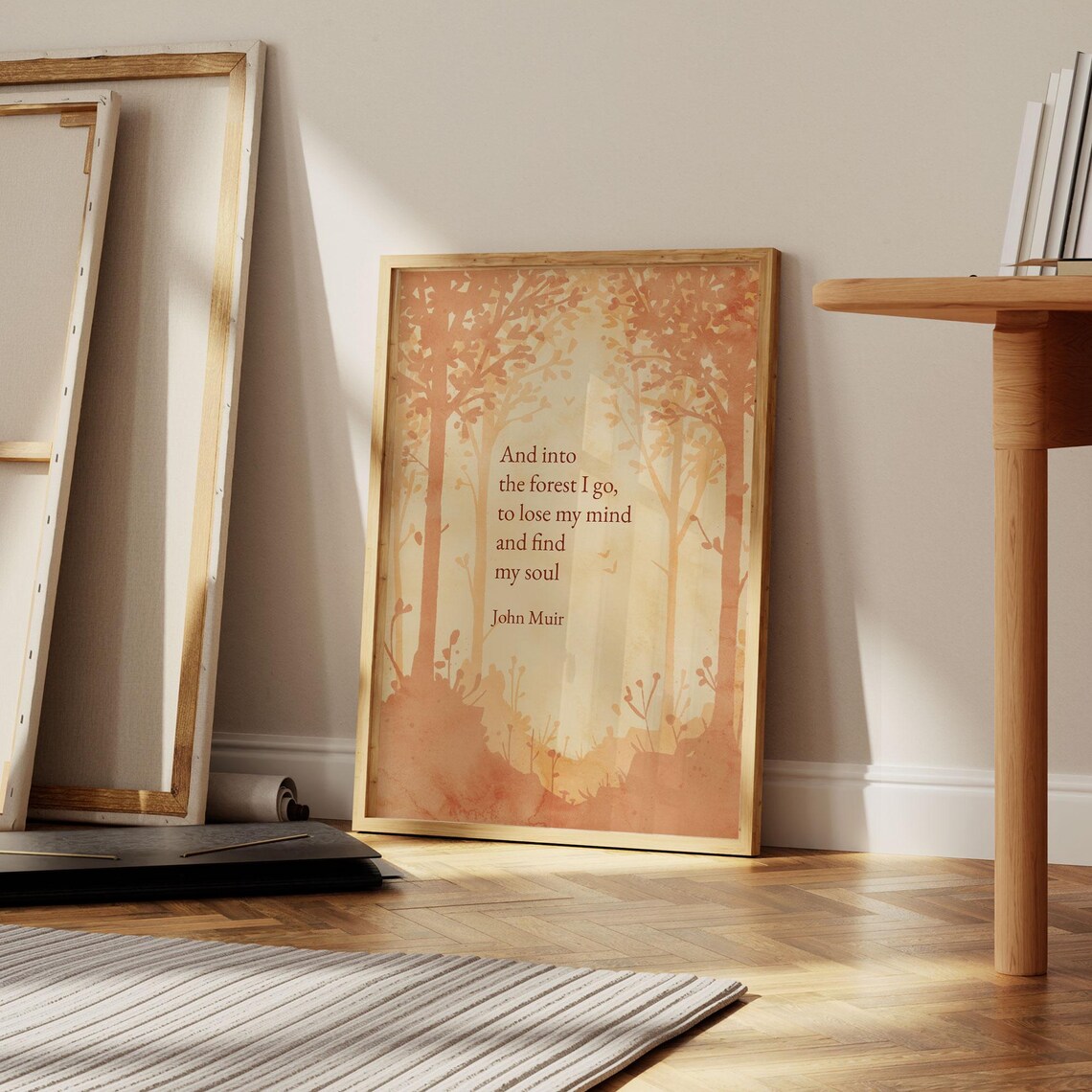 John Muir Quote Print And Into The Forest I Go Poster Wilderness Wall Art Watercolor Autumn Landscape Painting Nature Gifts Cabin Decor - Image 5