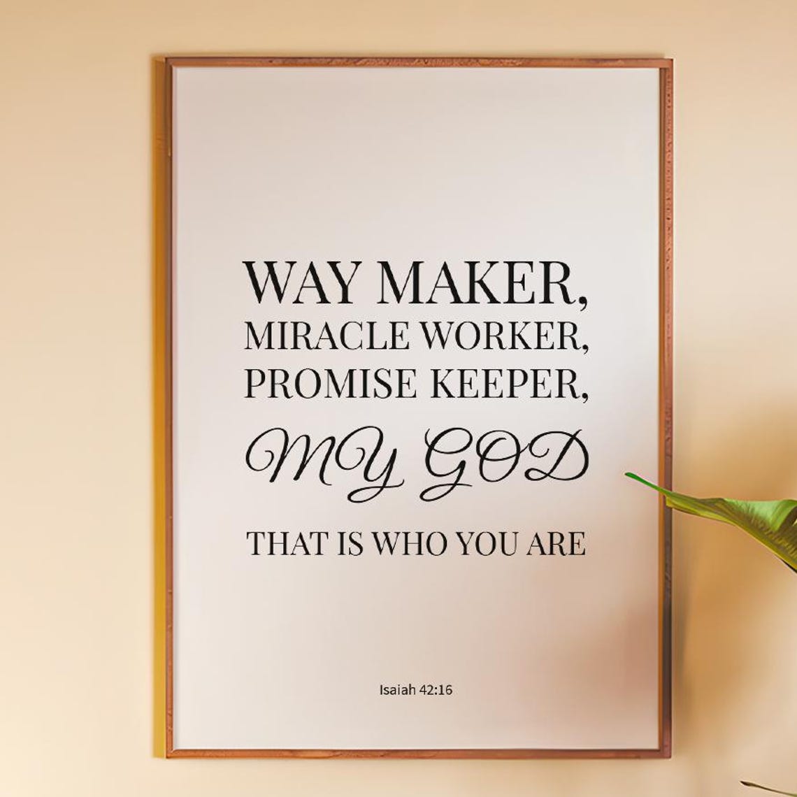 Way Maker Miracle Worker Promise Keeper Modern Worship Lyrics Poster