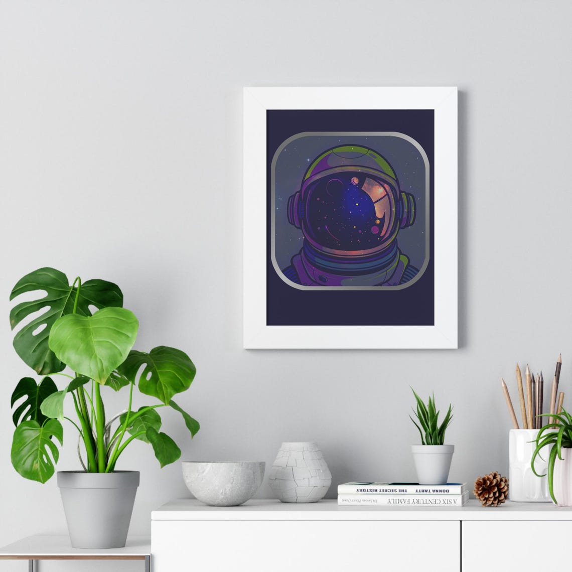 Astronaut Helmet Nebula Reflection Cosmic Galaxy Space Art Poster - Image 3