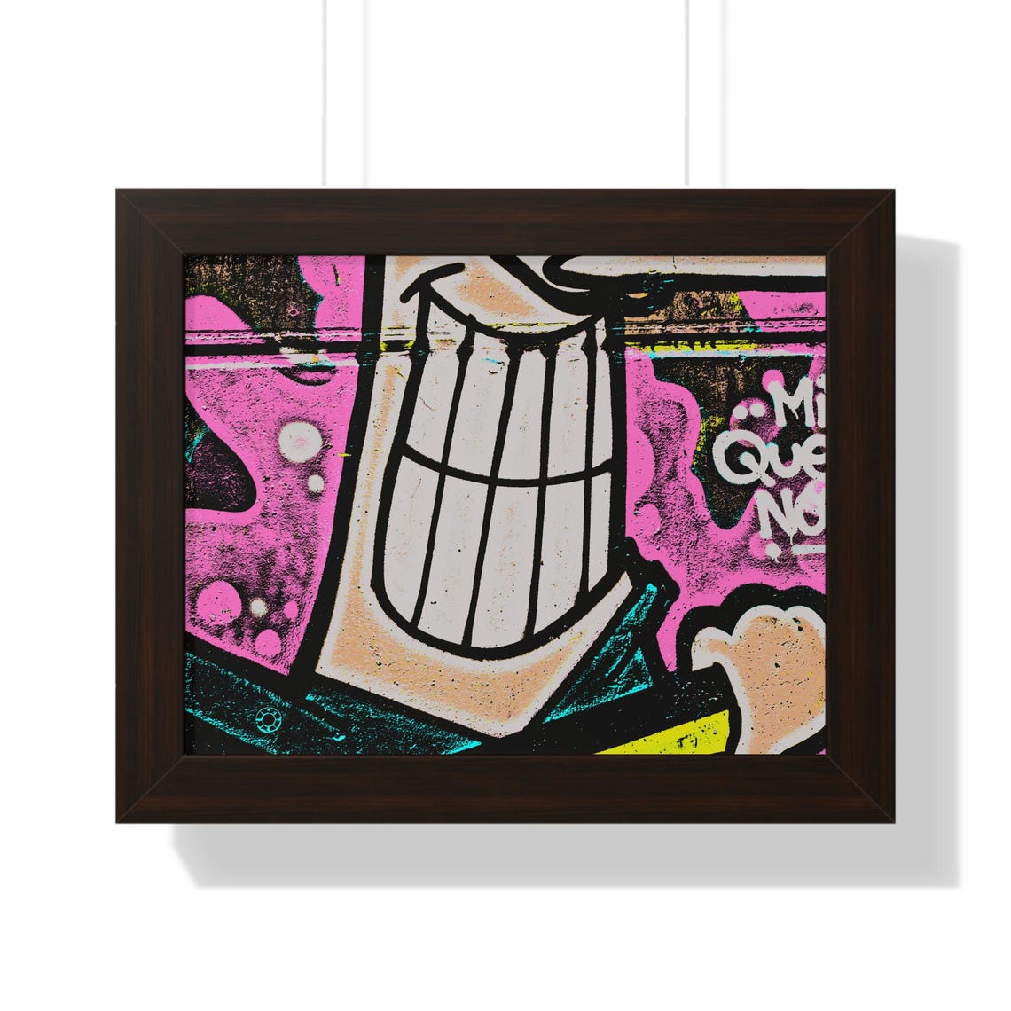 Cheerful Smiling Cartoon Character Graffiti Art Framed Poster - Image 2