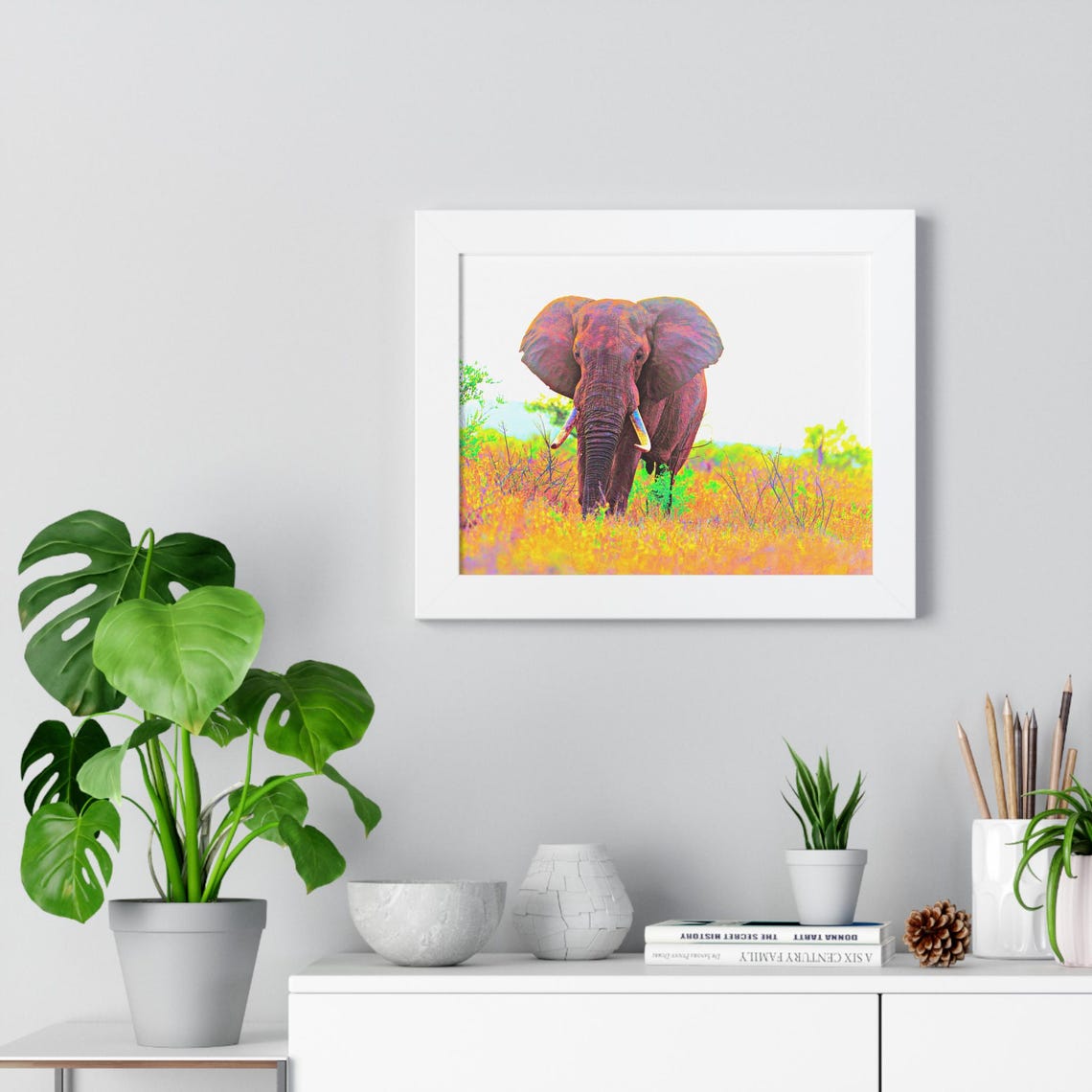 Colorful Elephant Safari Poster Vibrant Pop Art African Elephant - Image 2