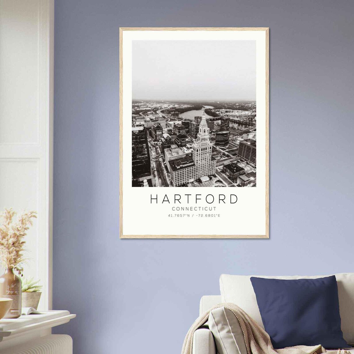 Hartford Connecticut Travelers Tower Skyline Aerial Photo Poster - Image 2