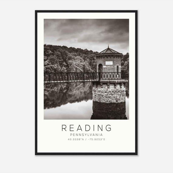 Reading Pennsylvania Travel Poster, Minimalist Art Print