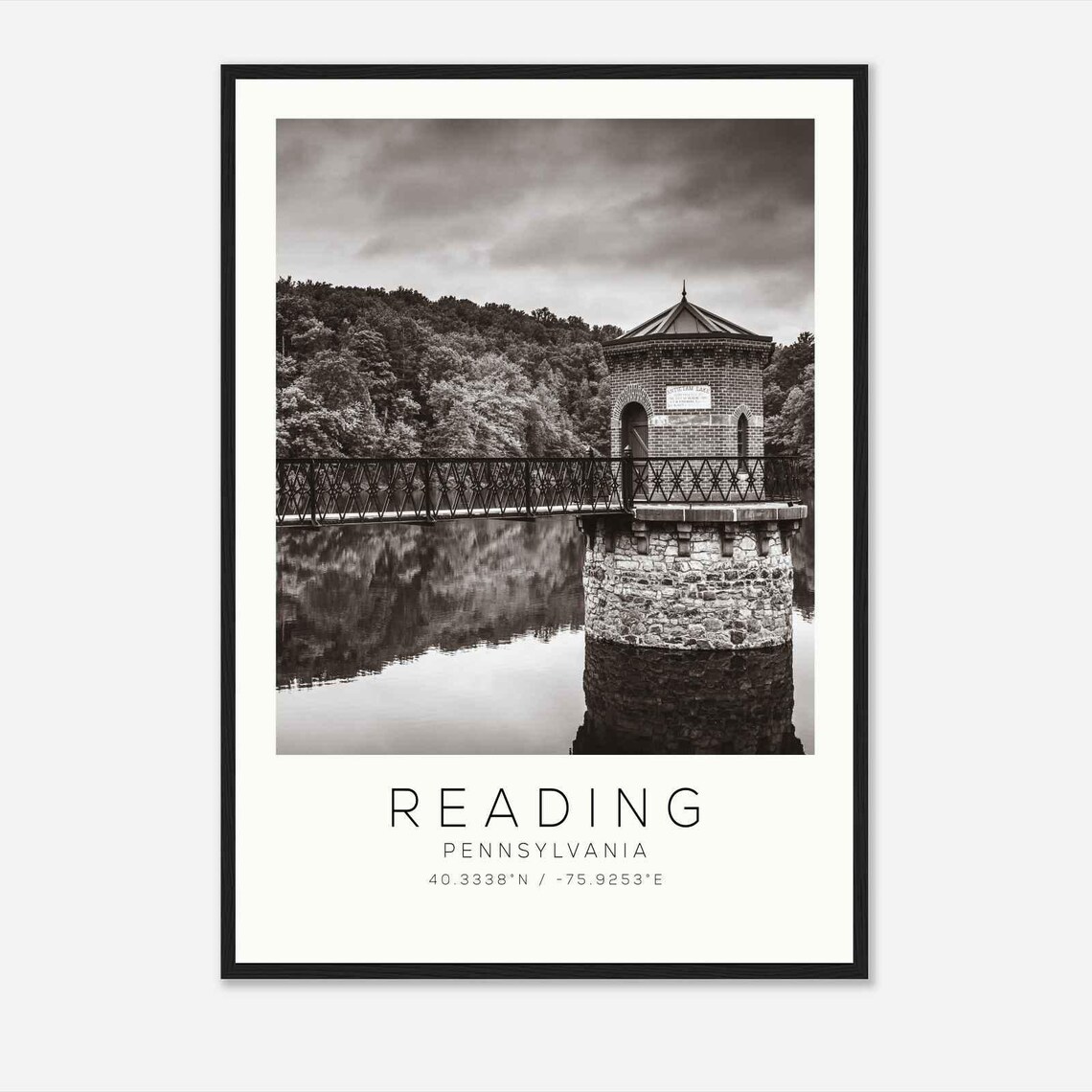 Reading Pennsylvania Travel Poster, Minimalist Art Print