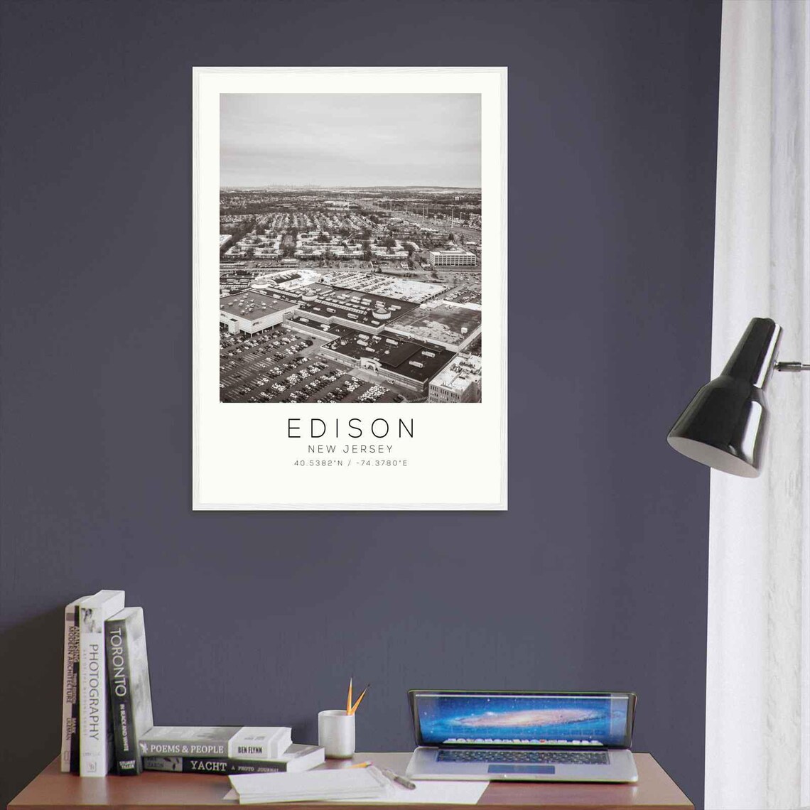 Edison New Jersey Shopping Mall Parking Lots Aerial Photo Poster - Image 3