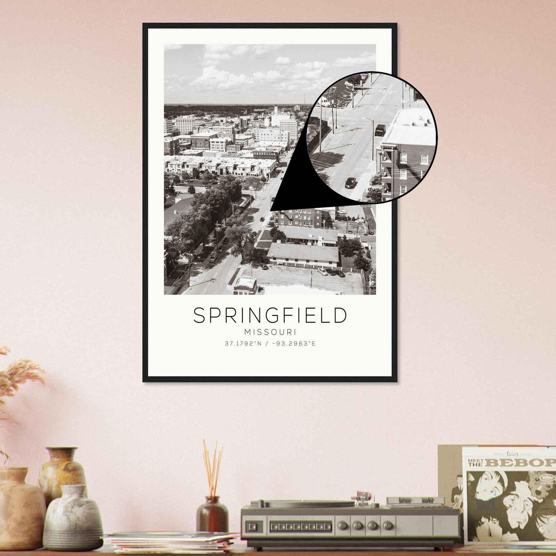 Springfield Missouri Downtown Aerial City View Photo Travel Poster - Image 4