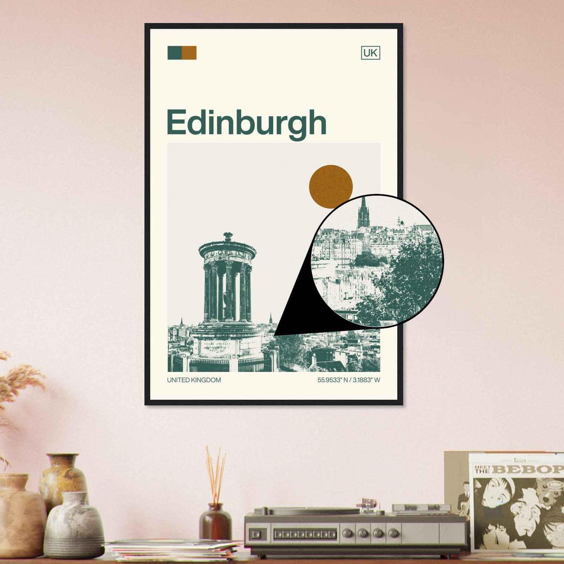Edinburgh Calton Hill Dugald Stewart Monument View Travel Poster - Image 4