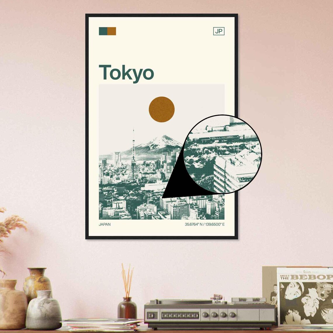 Tokyo Japan Minimalist Monochrome Travel Poster - Image 4