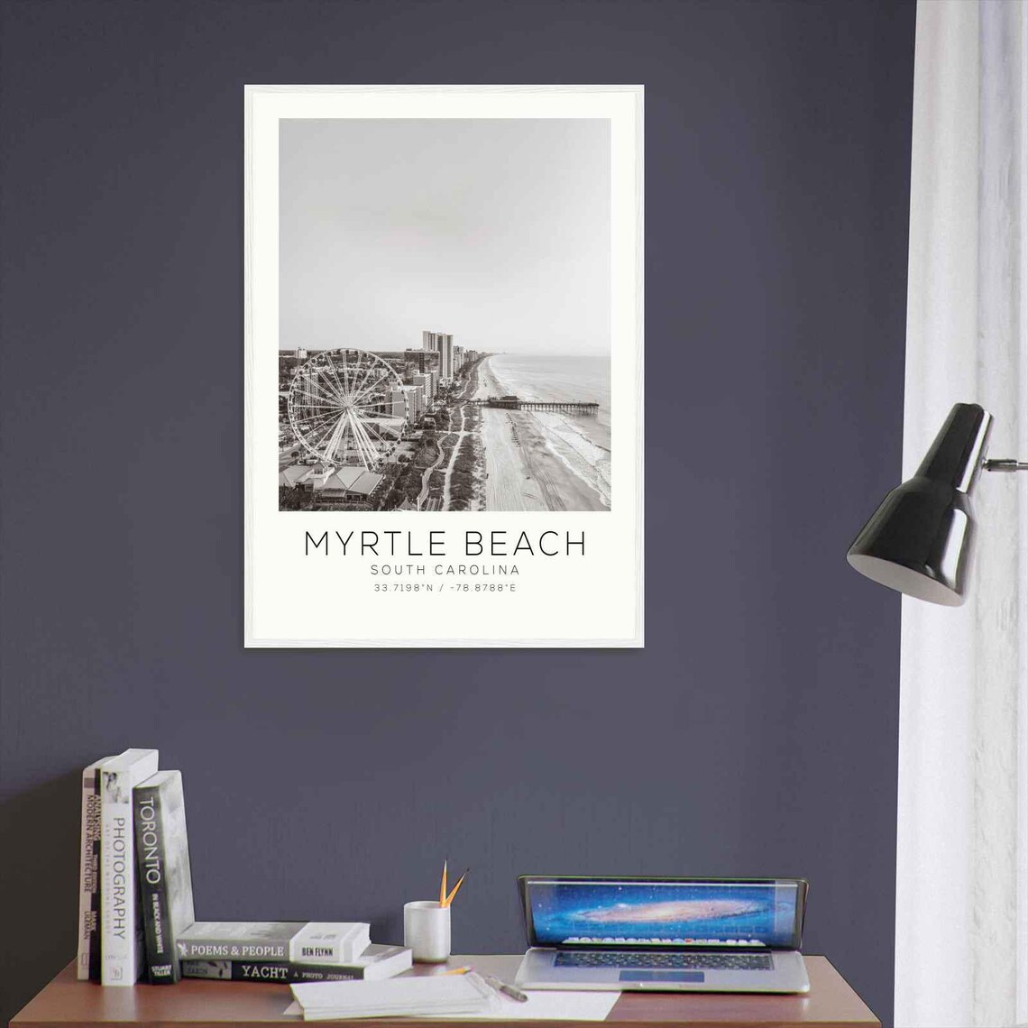 Myrtle Beach South Carolina SkyWheel Pier Minimalist Travel Poster - Image 3