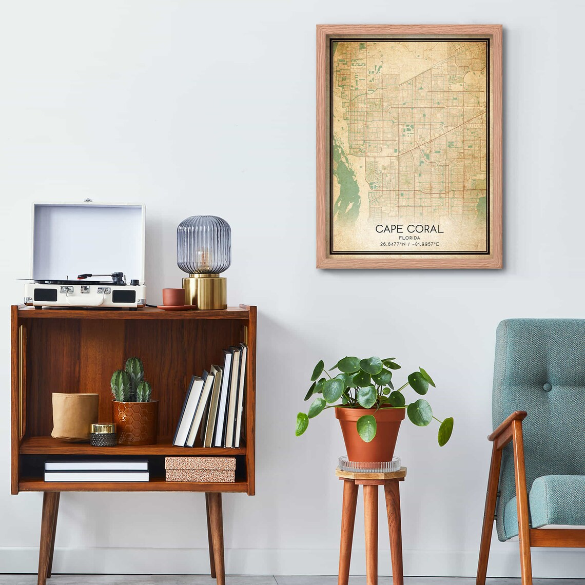 Vintage Cape Coral Florida Map Print Poster Custom Map Art - Image 3