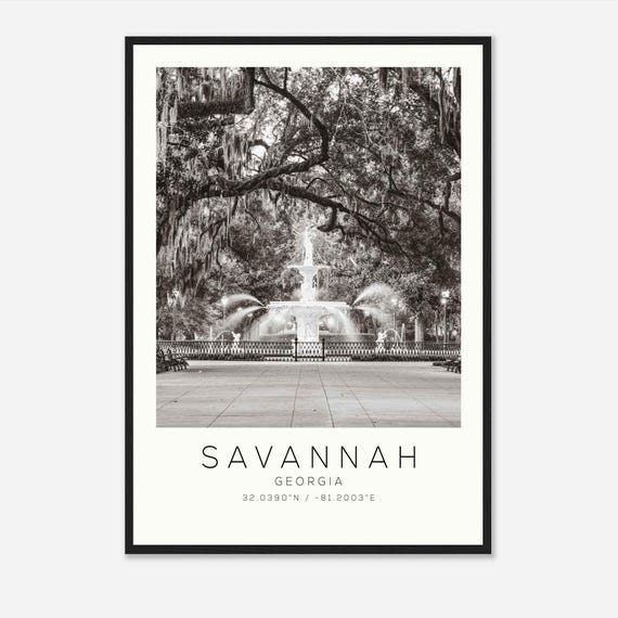 Savannah Georgia Minimalist Travel Poster Print