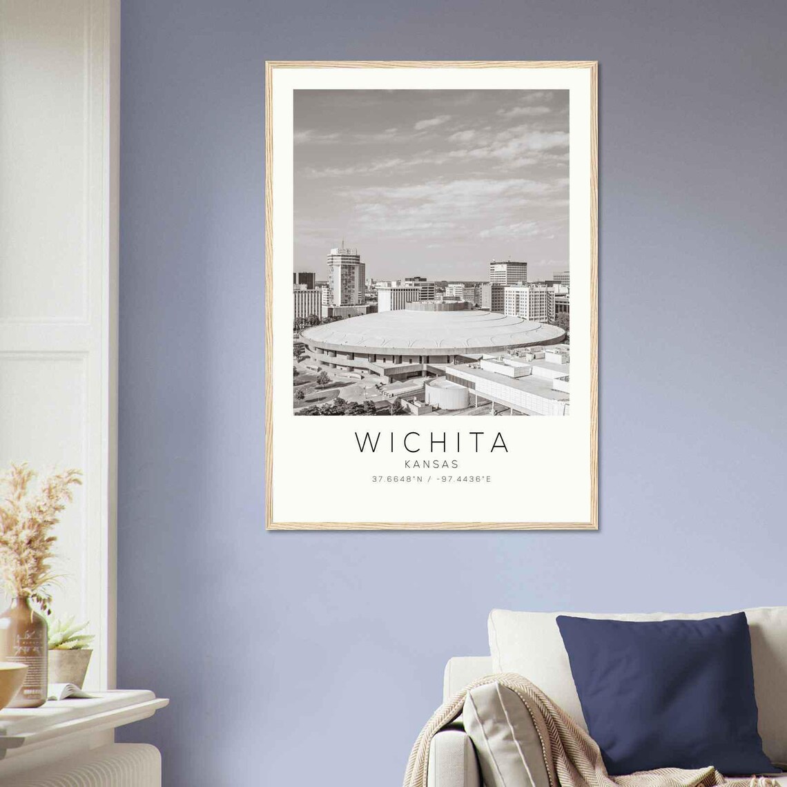 Wichita Kansas Downtown Arena Aerial Skyline Photo Travel Poster - Image 2