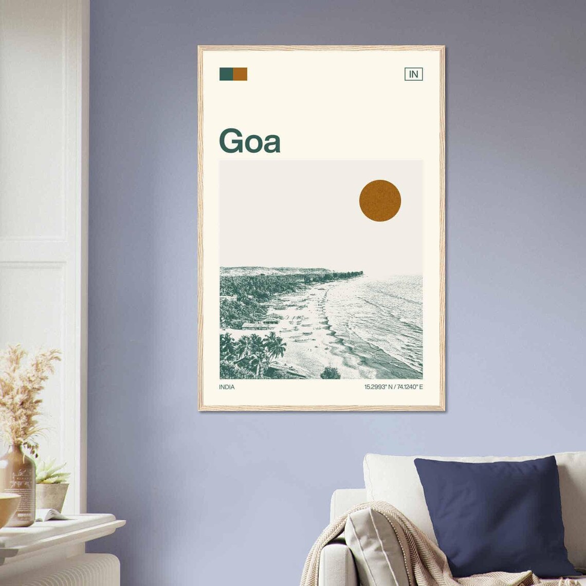 Goa India Minimalist Travel Poster, Monochrome - Image 2