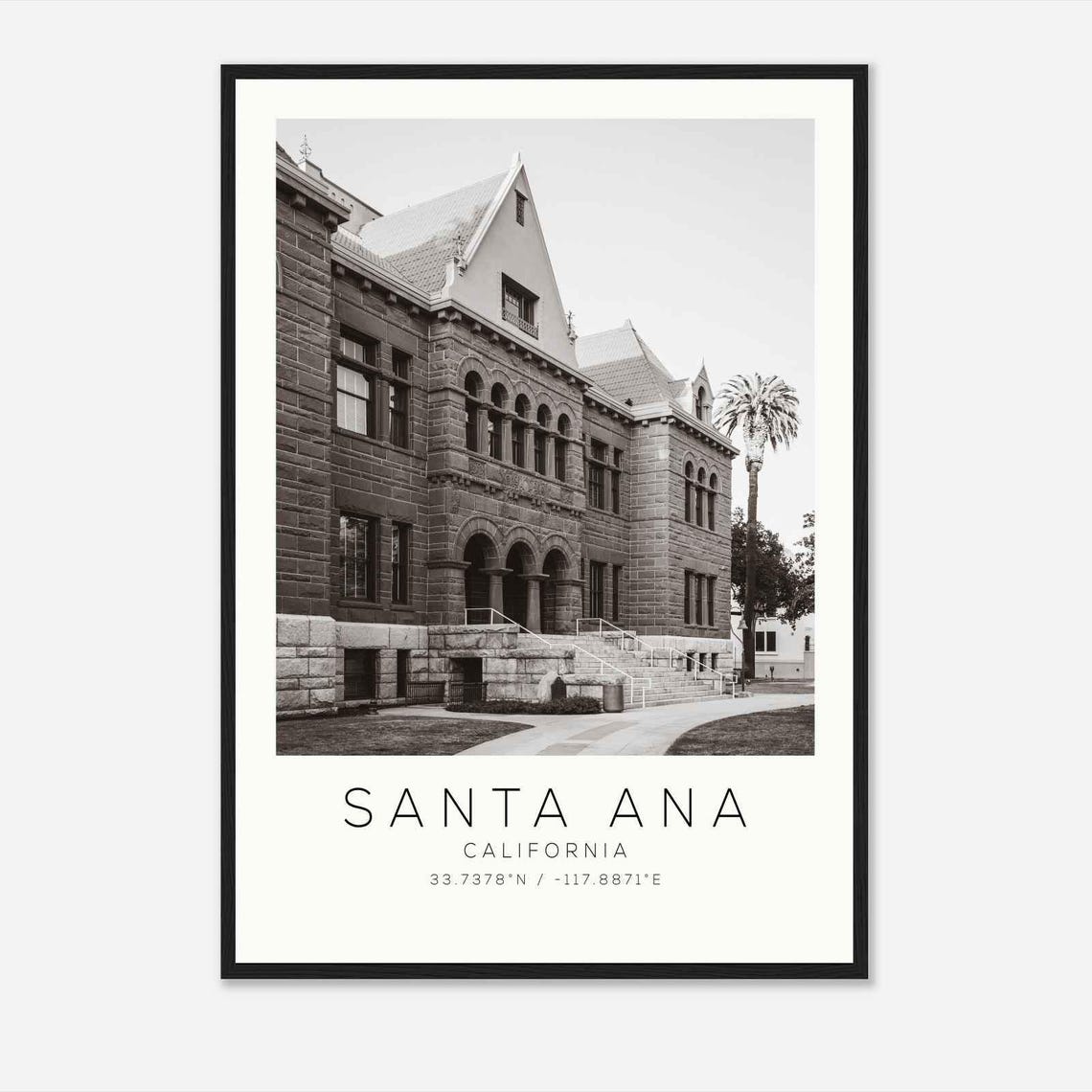 Santa Ana California Photo Travel Poster Santa Ana Travel Print Minimalist Travel Print Ds2