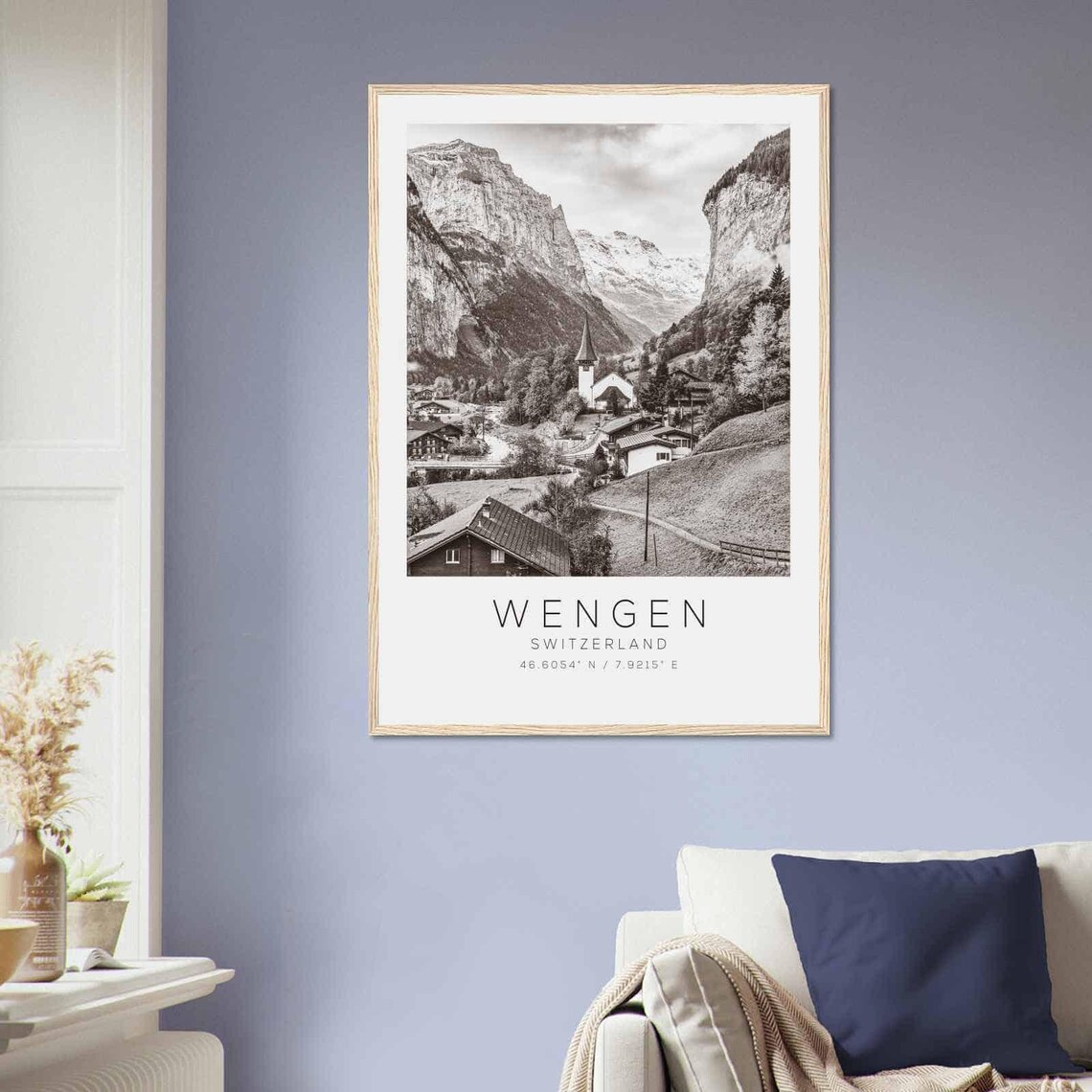 Wengen Switzerland Minimalist Travel Poster Print - Image 2