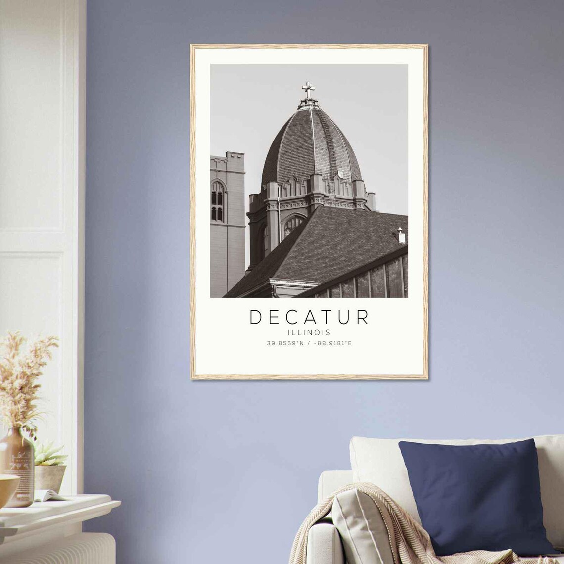 Decatur Illinois Historic Church Tiled Dome Cross Photo Poster - Image 2