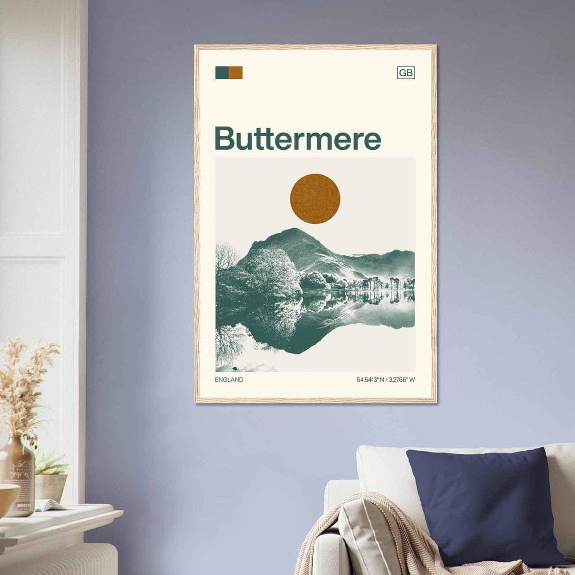 Buttermere England Lake District Mountain Lake View Art Poster - Image 2