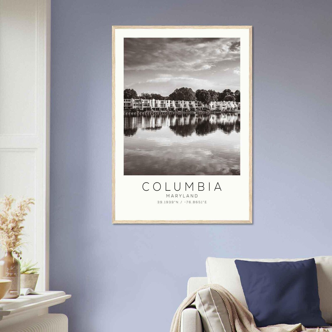 Columbia Maryland Photo Travel Poster Columbia Travel Print Minimalist Travel Print - Image 2