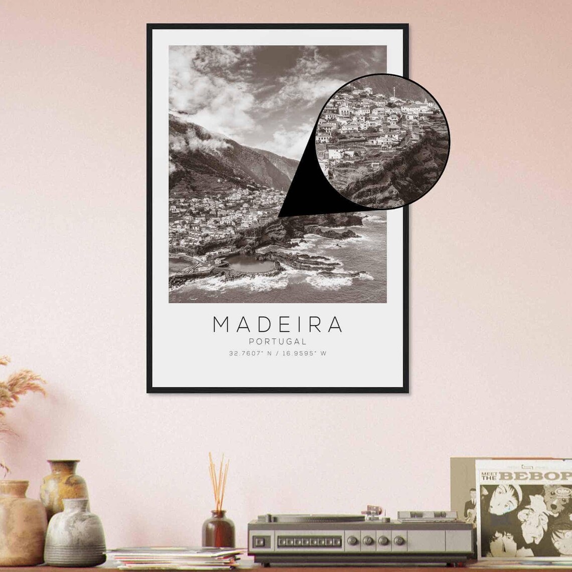 Madeira Portugal Travel Photo Poster Bw Madeira Travel Print Minimalist Travel Poster Print Ds2 - Image 4