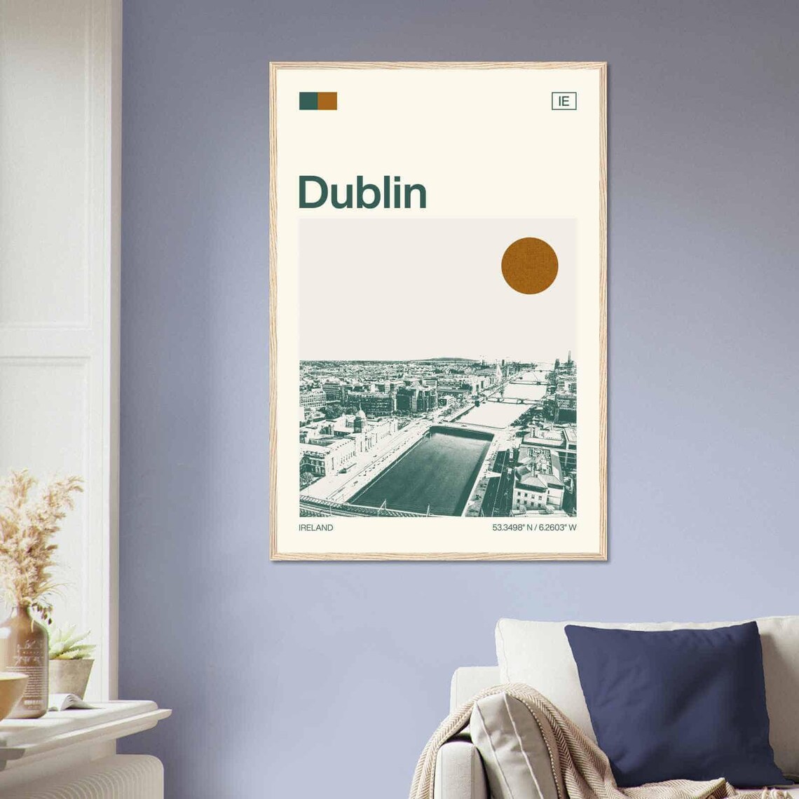 Dublin Ireland River Liffey Aerial City View Minimalist Travel Poster - Image 2