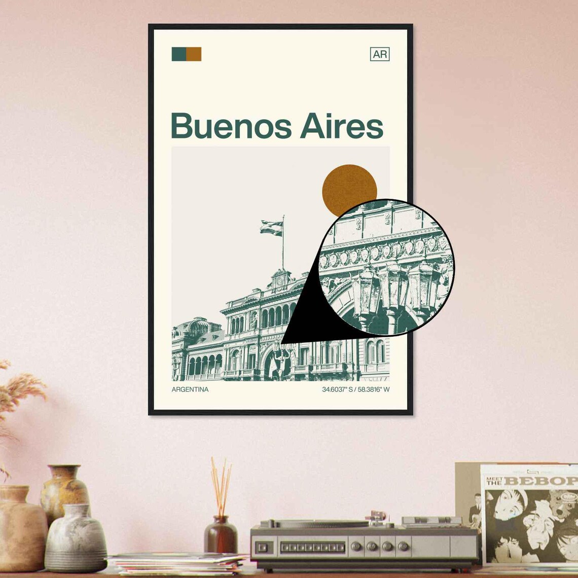 Buenos Aires Argentina Casa Rosada Duotone View Travel Poster - Image 4