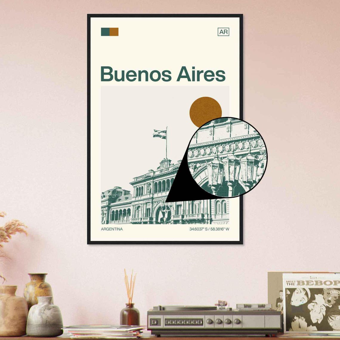 Buenos Aires Argentina Minimalist Monochrome Travel Photo Poster - Image 4