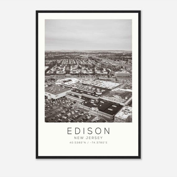 Edison New Jersey Photo Travel Poster Edison Travel Print Minimalist Travel Print