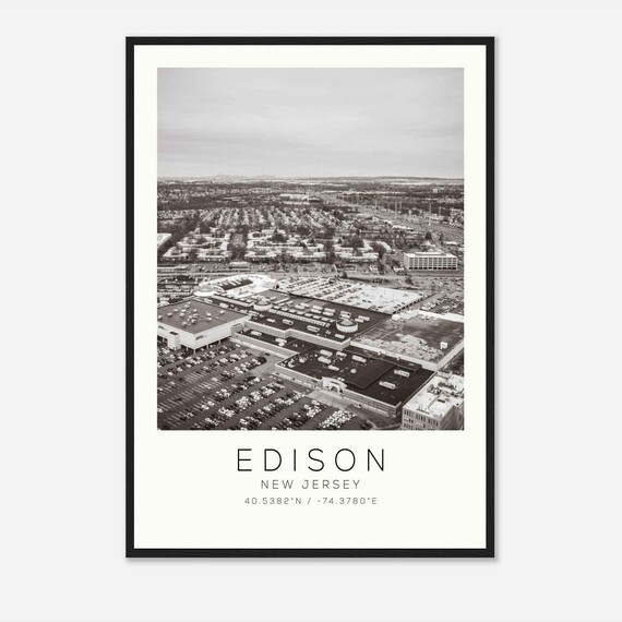 Edison New Jersey Shopping Mall Parking Lots Aerial Photo Poster