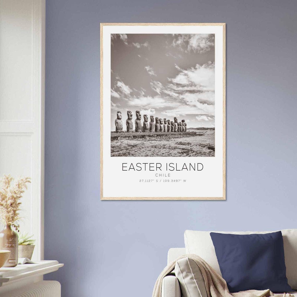 Easter Island Chile Moai Statues Ancient Stone Figures Poster - Image 2