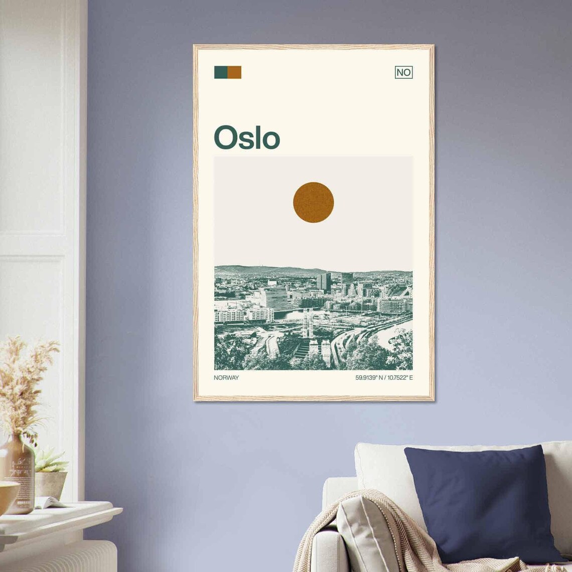 Oslo Norway Minimalist Monochrome Travel Poster - Image 2