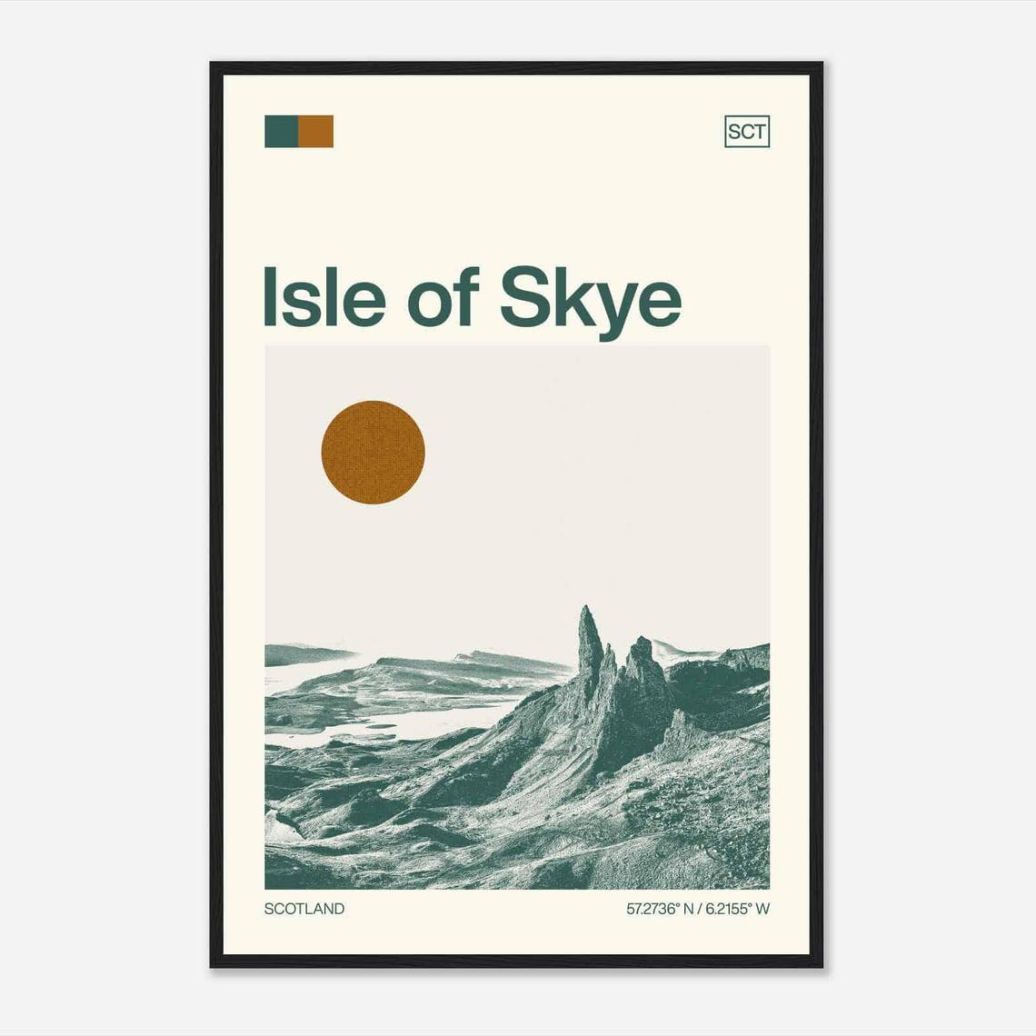 Isle Of Skye Scotland Old Man Of Storr Rock Pinnacles Duotone Poster