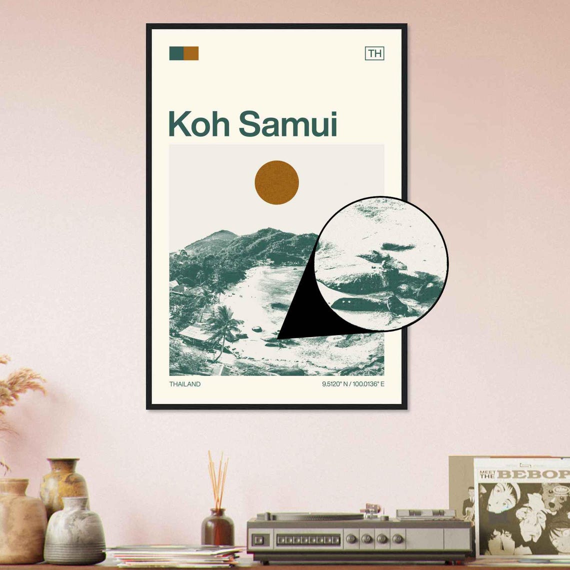 Koh Samui Thailand Beach Palm Island Minimalist Travel Art Poster - Image 4