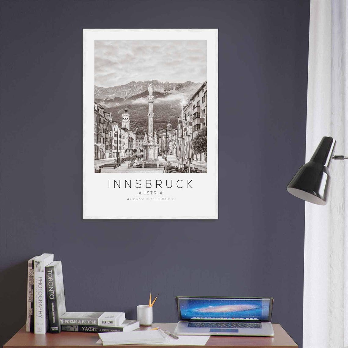 Innsbruck Austria Travel Photo Poster Bw Innsbruck Travel Print Minimalist Travel Poster Print - Image 3