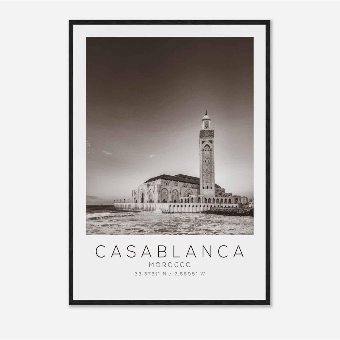 Casablanca Morocco Minimalist Travel Poster Print