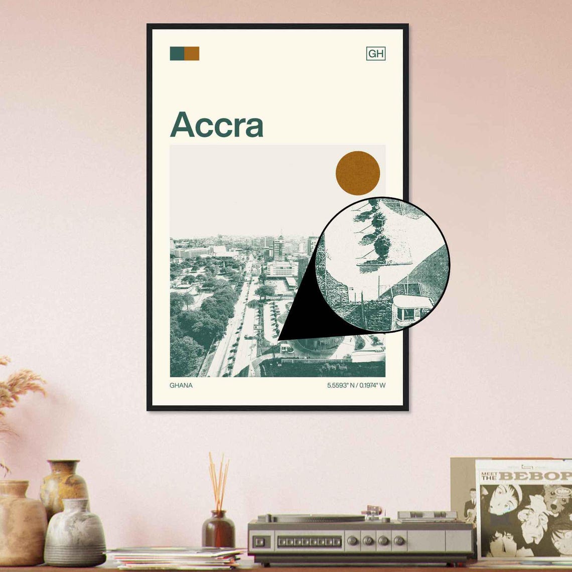 Accra Ghana Capital City Skyline Vintage Style Travel Poster - Image 4